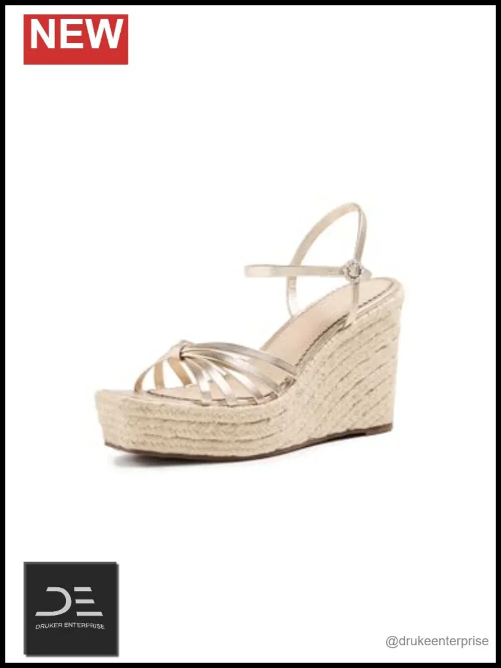 Crystal Embellished Jute Espadrille Wedge Sandals Ankle Strap Heels